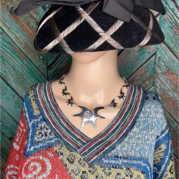 Vintage 925 Mexico Silver Necklace & Earring Set - Picture 2 of 9